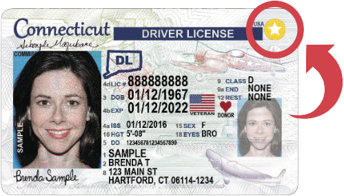 CT REAL ID driver's license with gold star